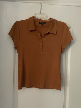 J.Crew short sleeved ribbed polo, camel, L